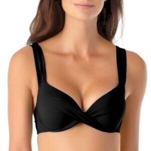 Anne Cole - Underwire Twist Front Bikini Swim Top Black